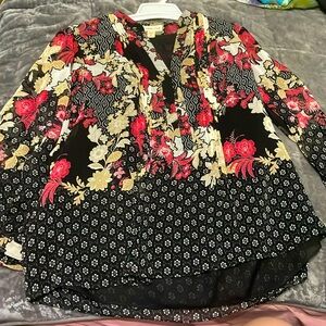 Red Gold and Black Blouse | Coldwater Creek